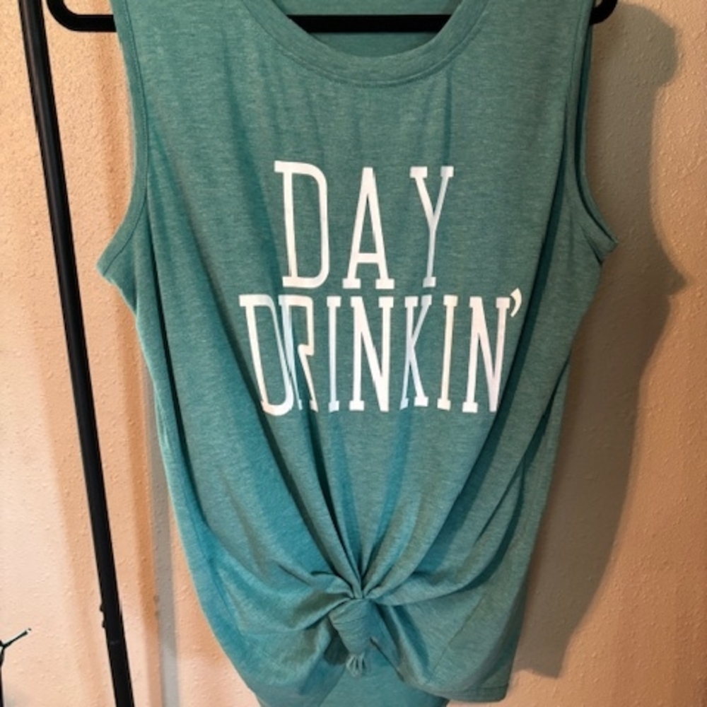 Teal Sleeveless Knot Front Top